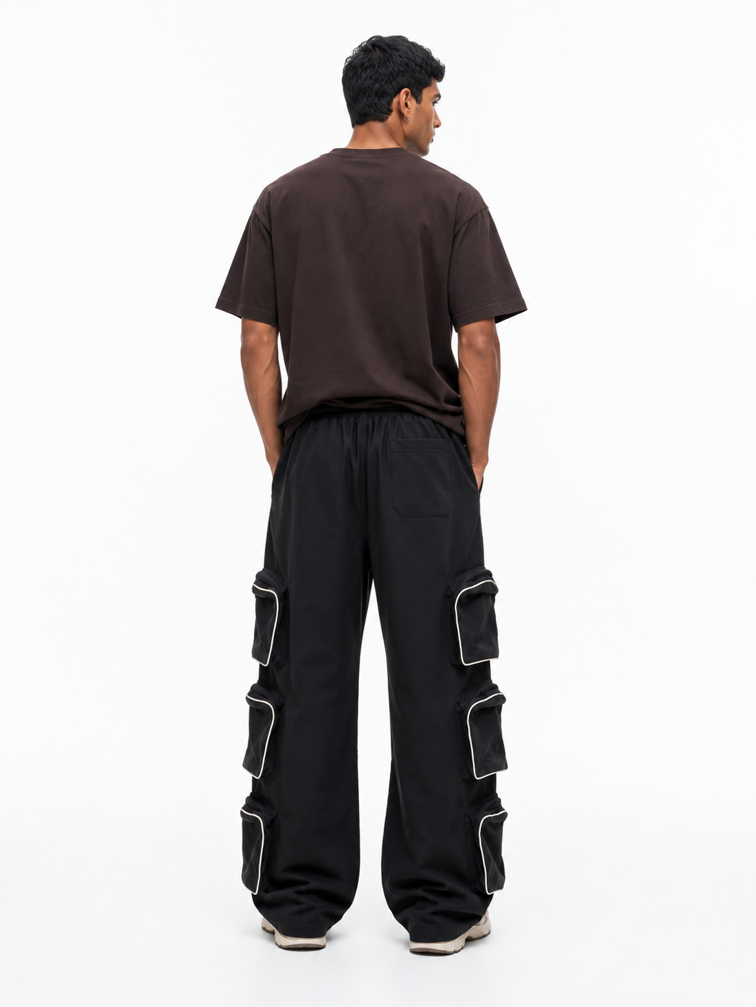 Multi-Pocket Cargo Baggy Pants – Black