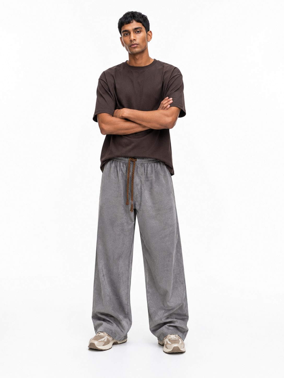 Acid Wash Wide Leg Pants – Grey