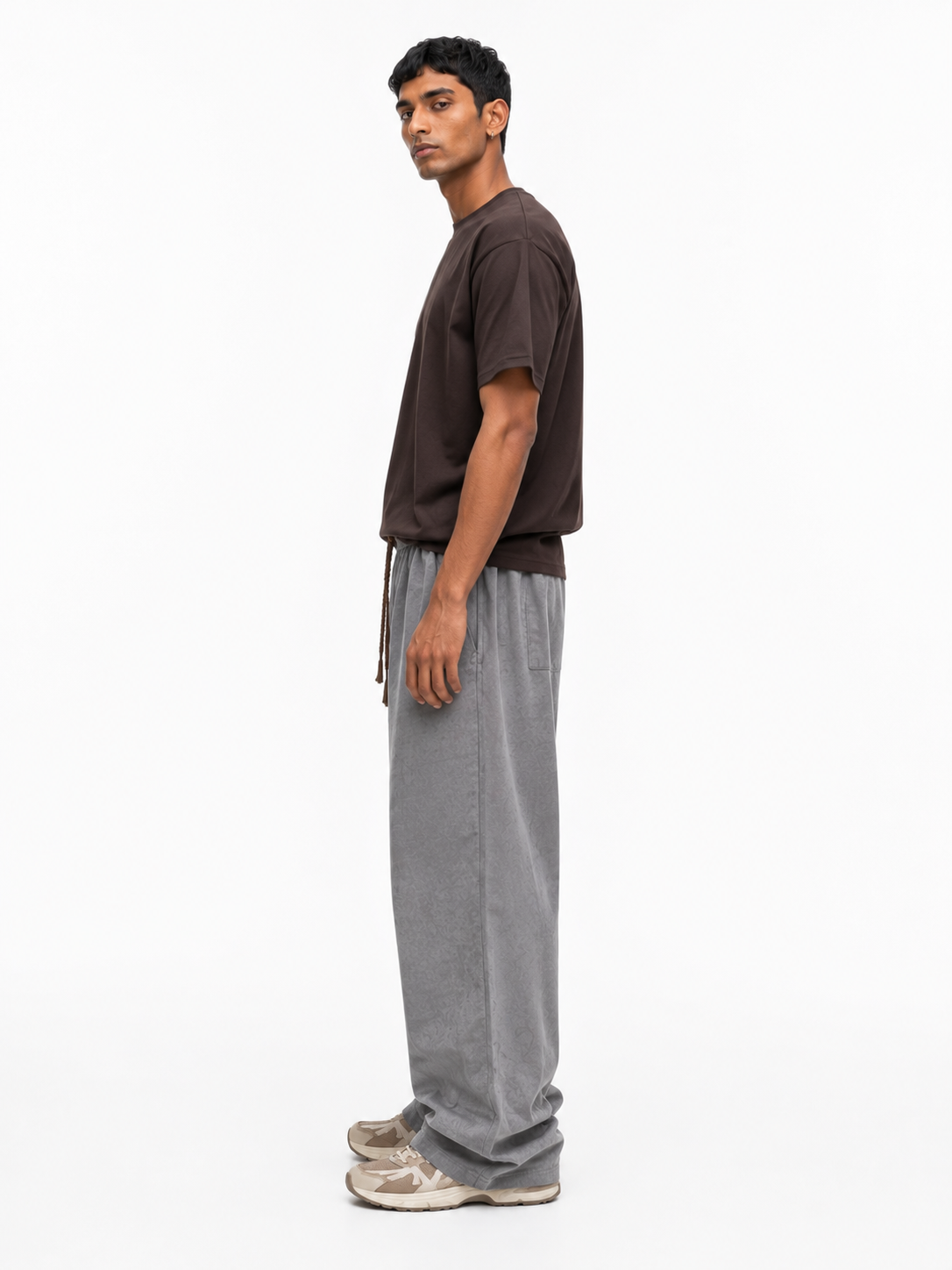 Acid Wash Wide Leg Pants – Grey