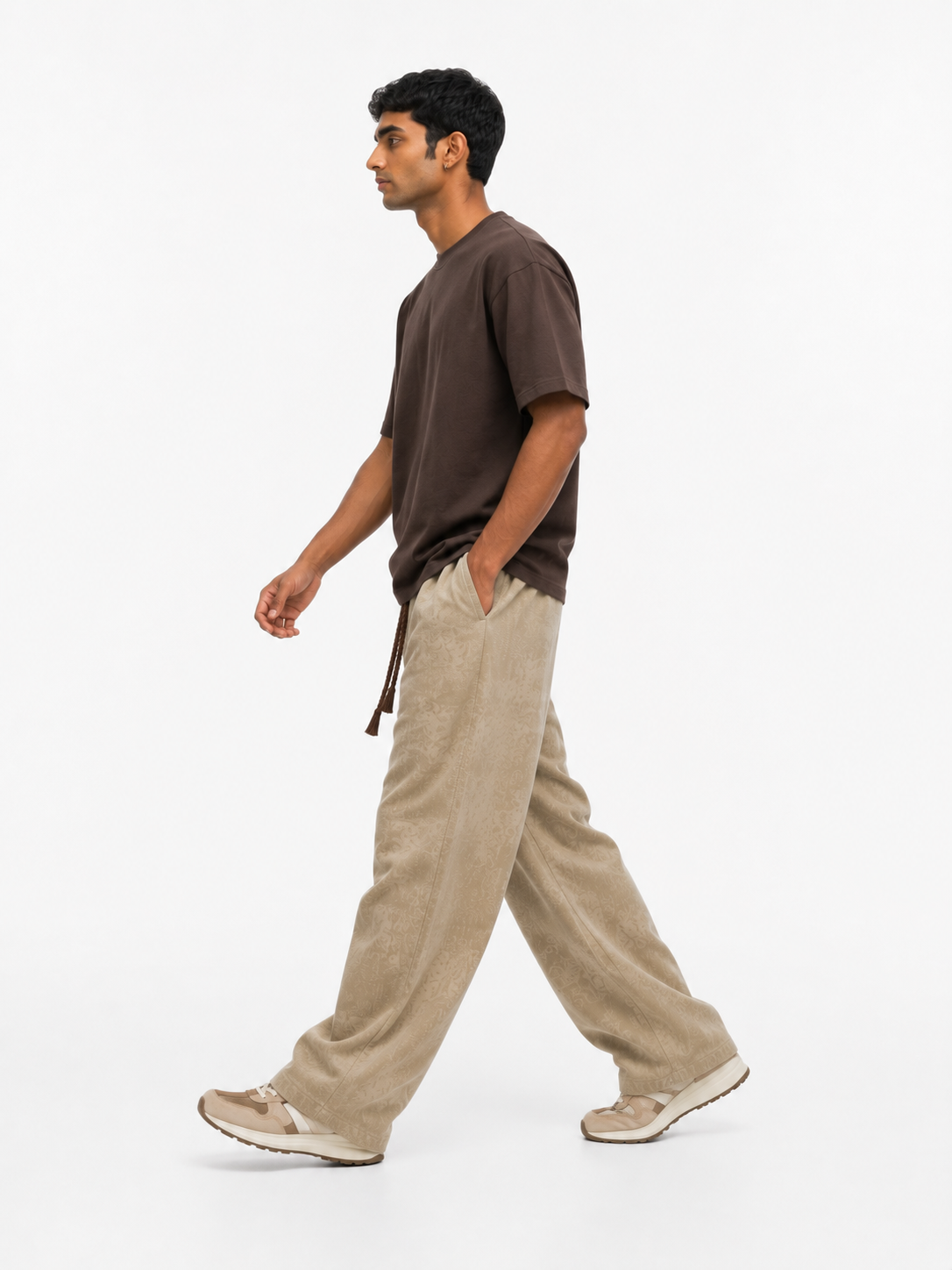 Acid Wash Wide Leg Pants – Khaki
