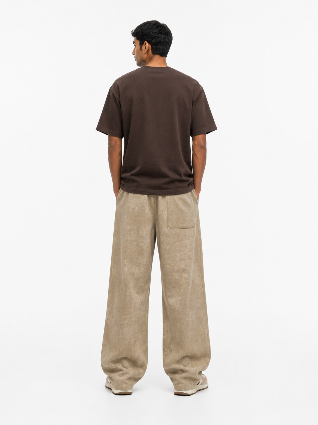 Acid Wash Wide Leg Pants – Khaki
