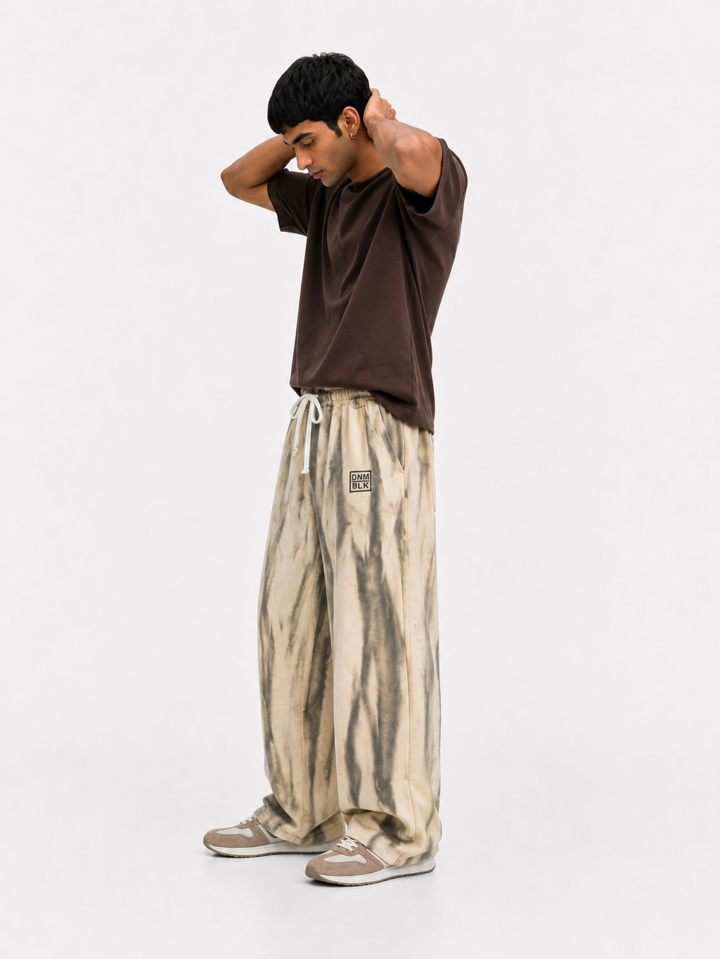 DNM BLK Tie Dye Sweatpants – Beige & Black