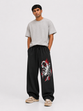 Scorpion Flame Baggy Sweatpants – Black