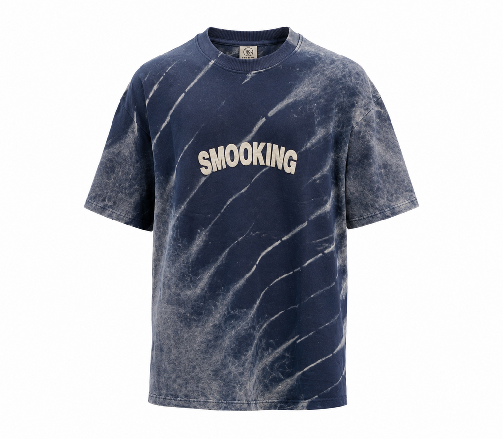 Smooking Graphic Tee - Navy Tie-Dye