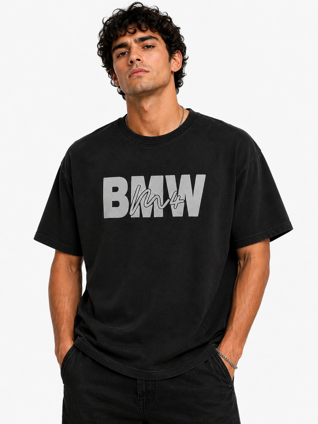 BMW Graphic Oversized T-Shirt - Black