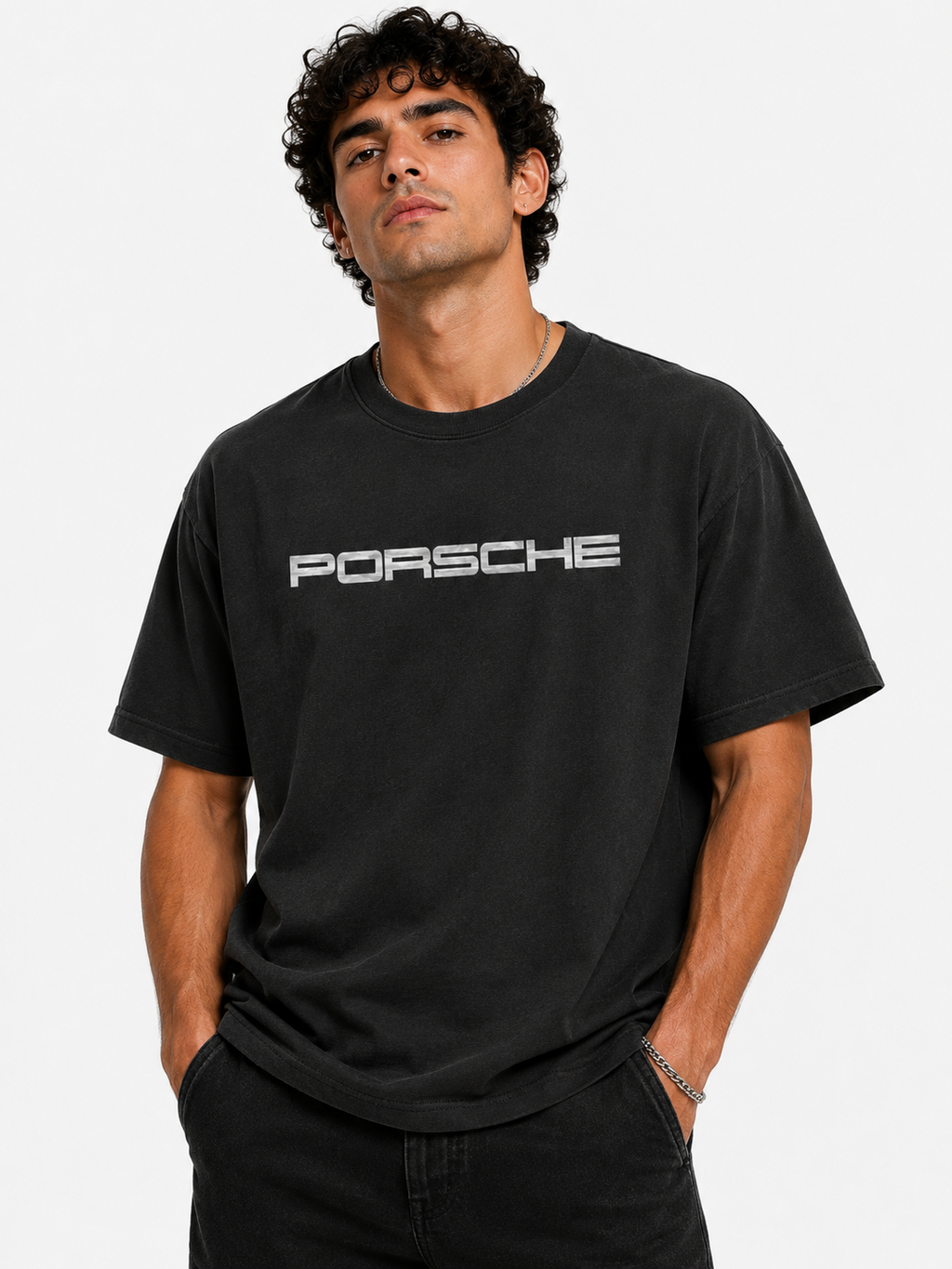 Porsche Graphic Oversized T-Shirt - Black (Bold)