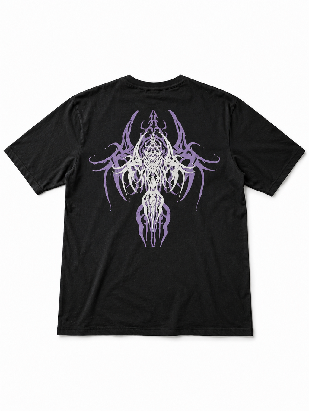 Gothic Metal Text Oversized T-Shirt - Black