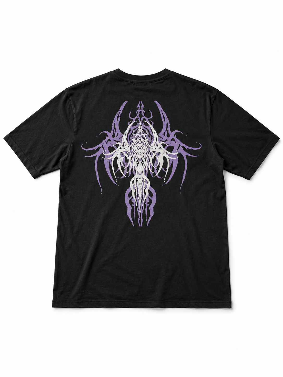 Gothic Metal Text Oversized T-Shirt - Black