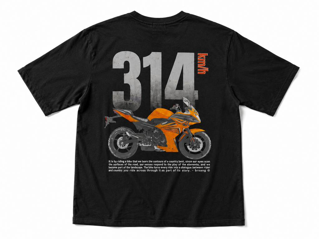 314 KMH Speed Graphic Oversized T-Shirt - Black