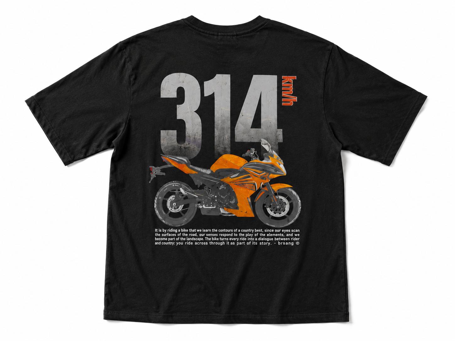 314 KMH Speed Graphic Oversized T-Shirt - Black