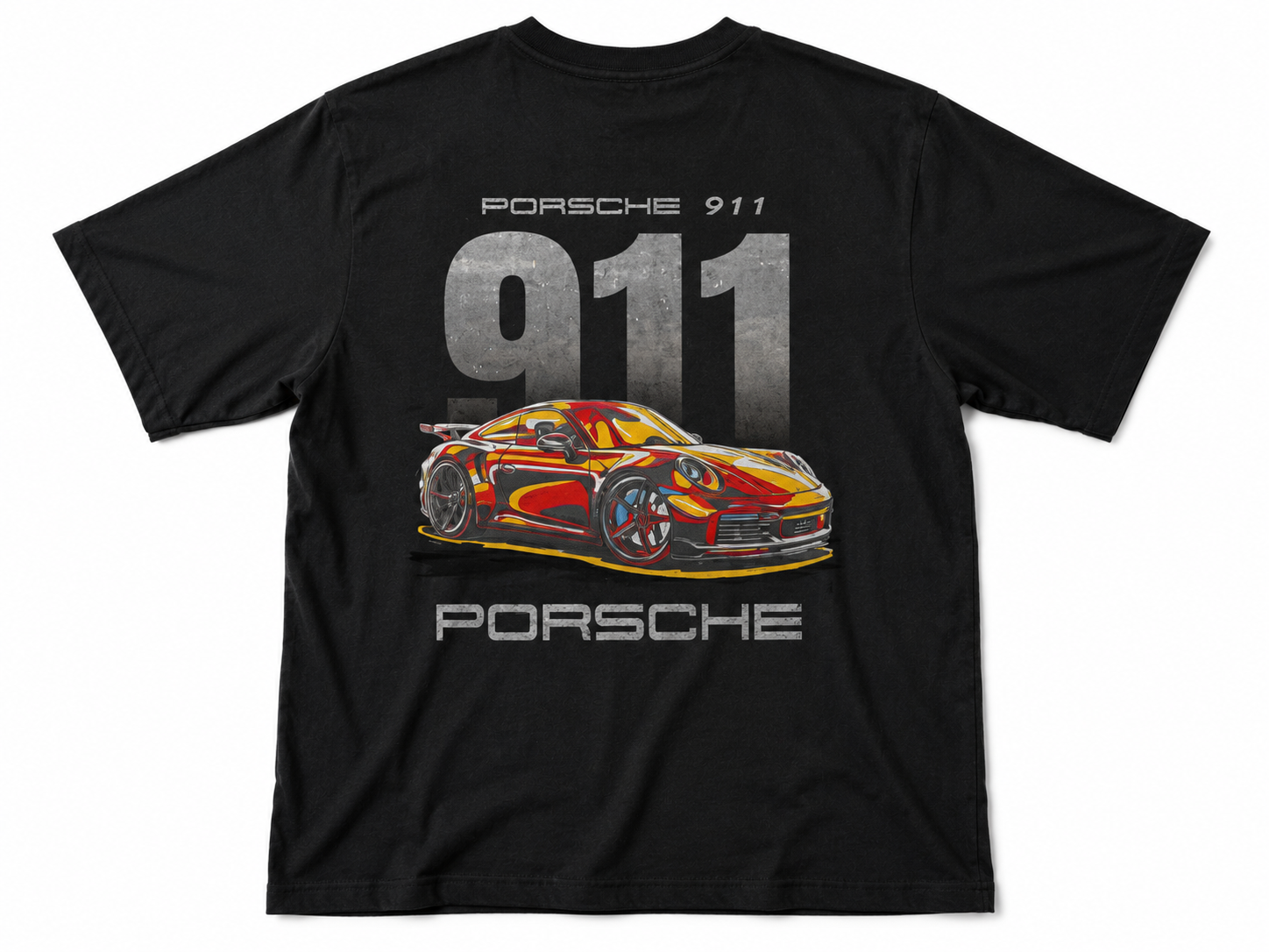 Porsche Graphic Oversized T-Shirt - Black