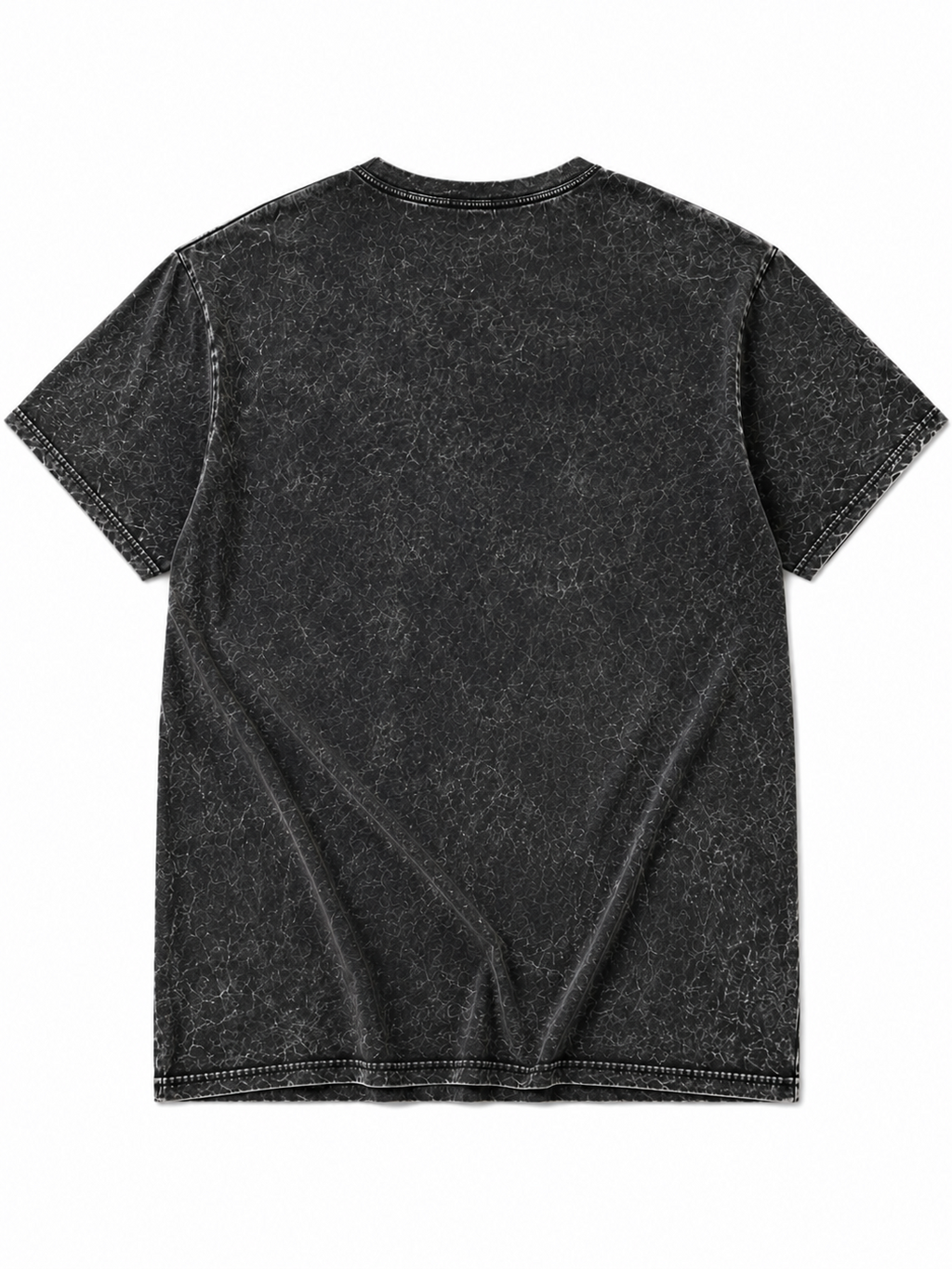 AC/DC Logo Acid Wash Oversized T-Shirt - Black