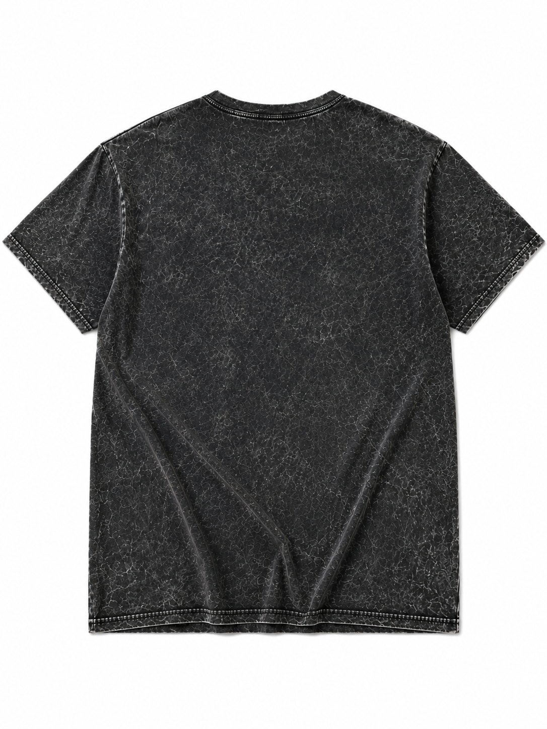 AC/DC Logo Acid Wash Oversized T-Shirt - Black