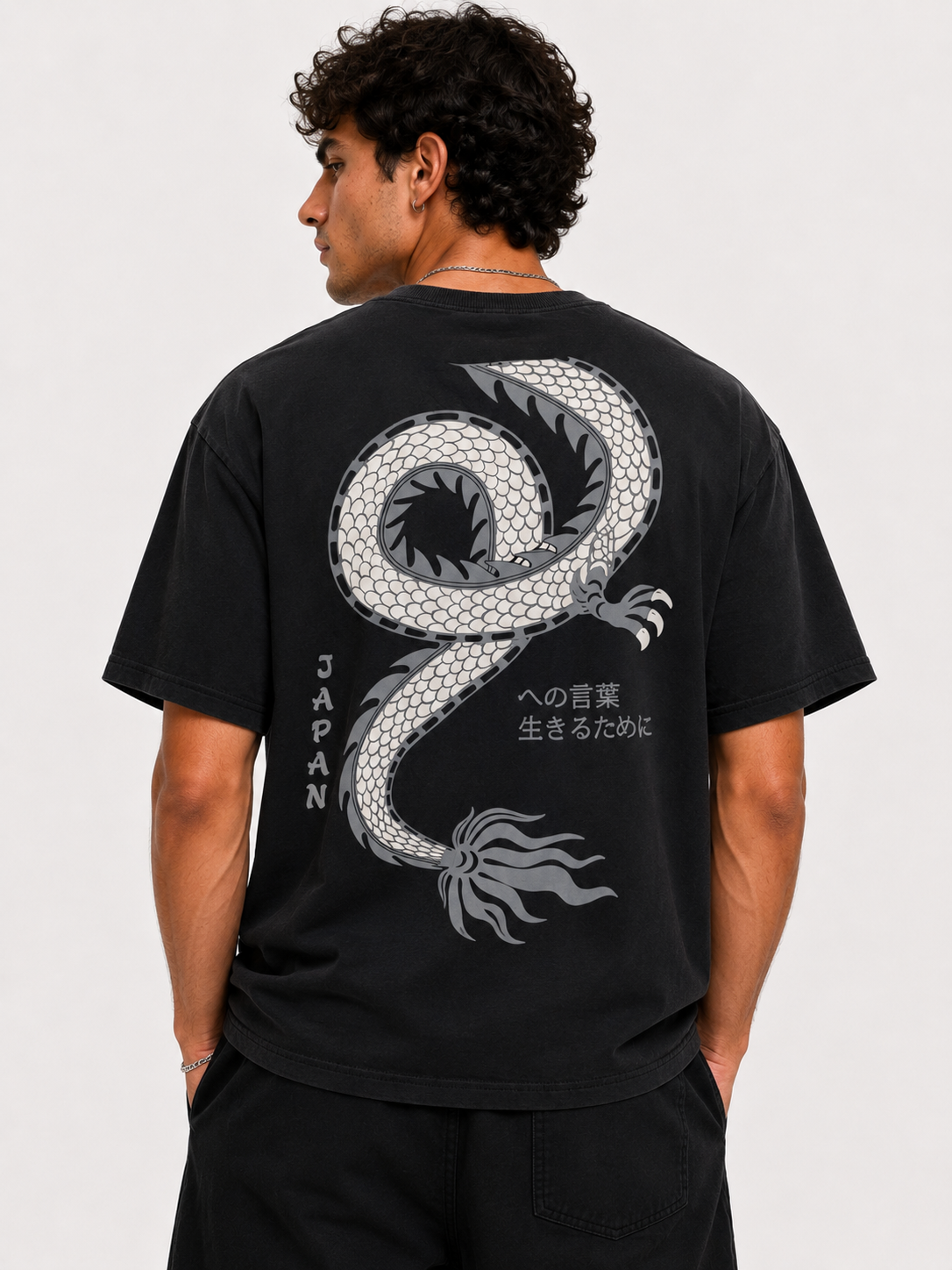 Dragon Graphic Tee - Black