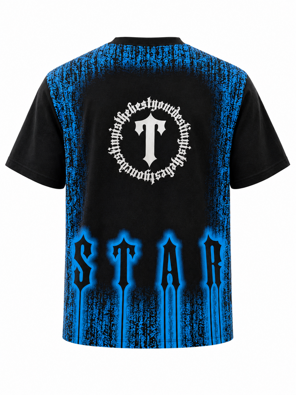 Urban Typographic Graphic Tee - Black/Blue