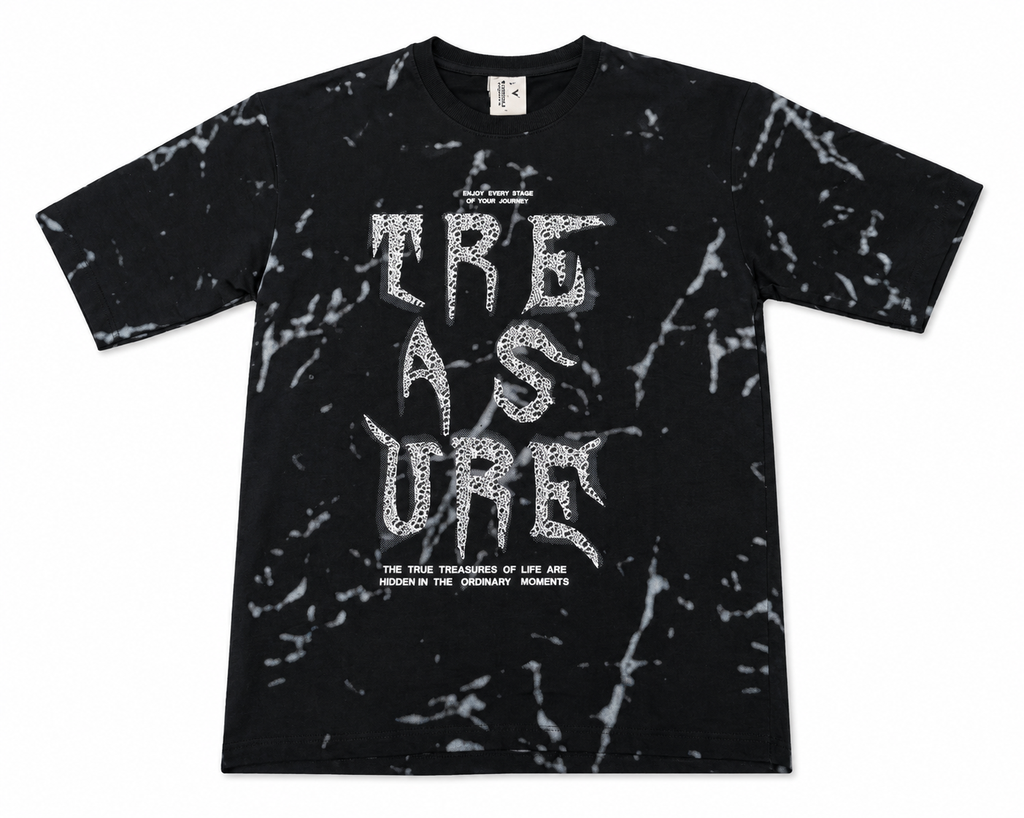 Treasure Graphic Tee - Marble Wash Black