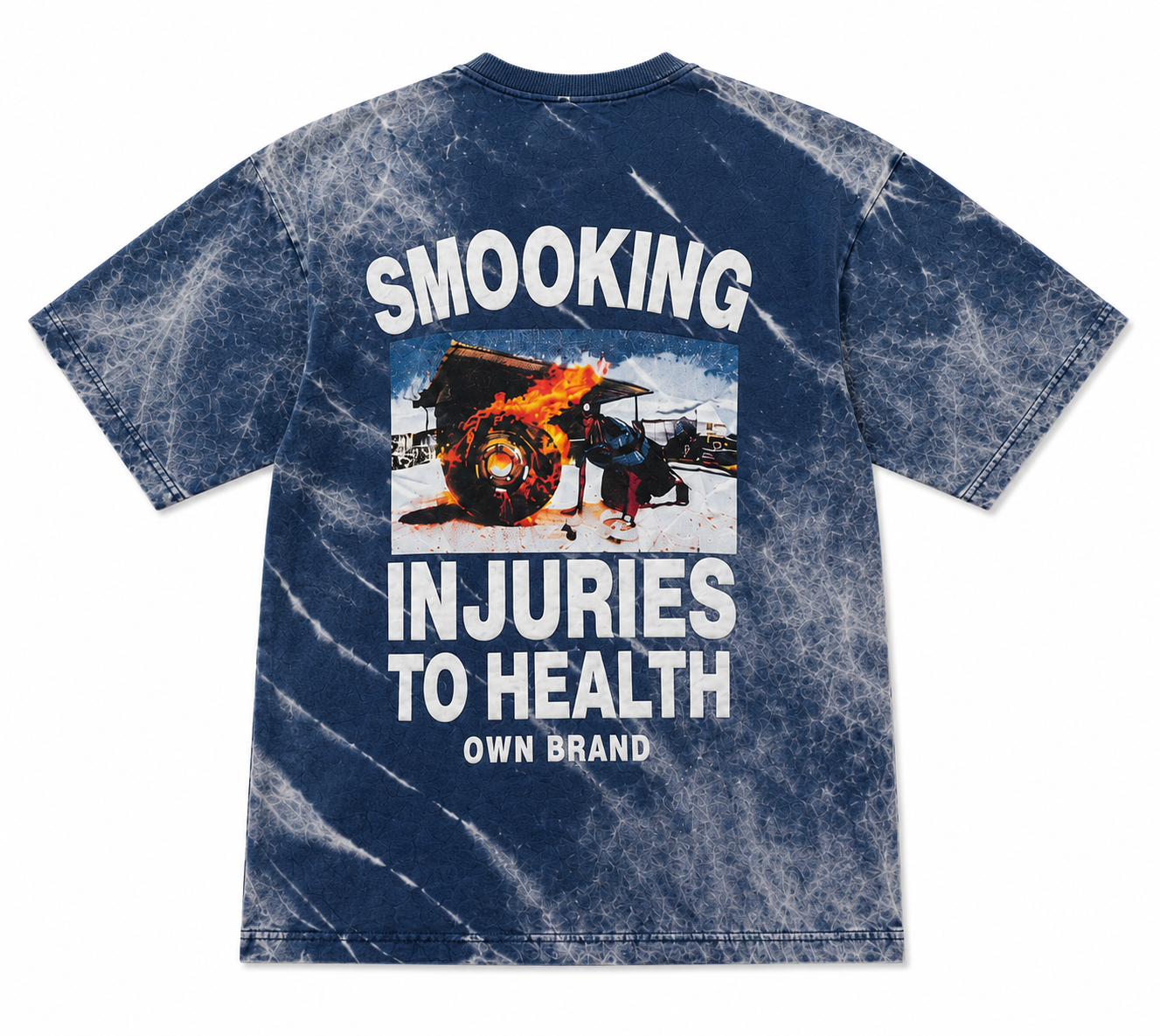 Smooking Graphic Tee - Navy Tie-Dye