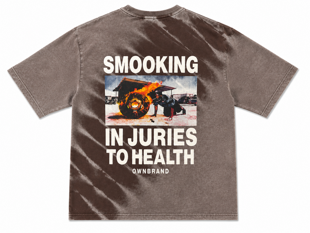 Smooking Graphic Tee - Brown Tie-Dye
