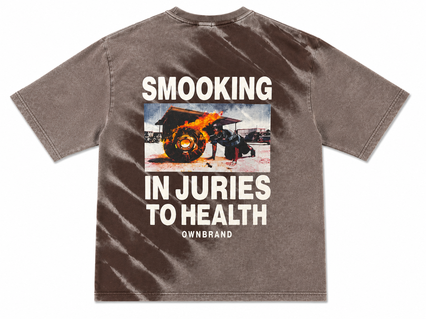 Smooking Graphic Tee - Brown Tie-Dye