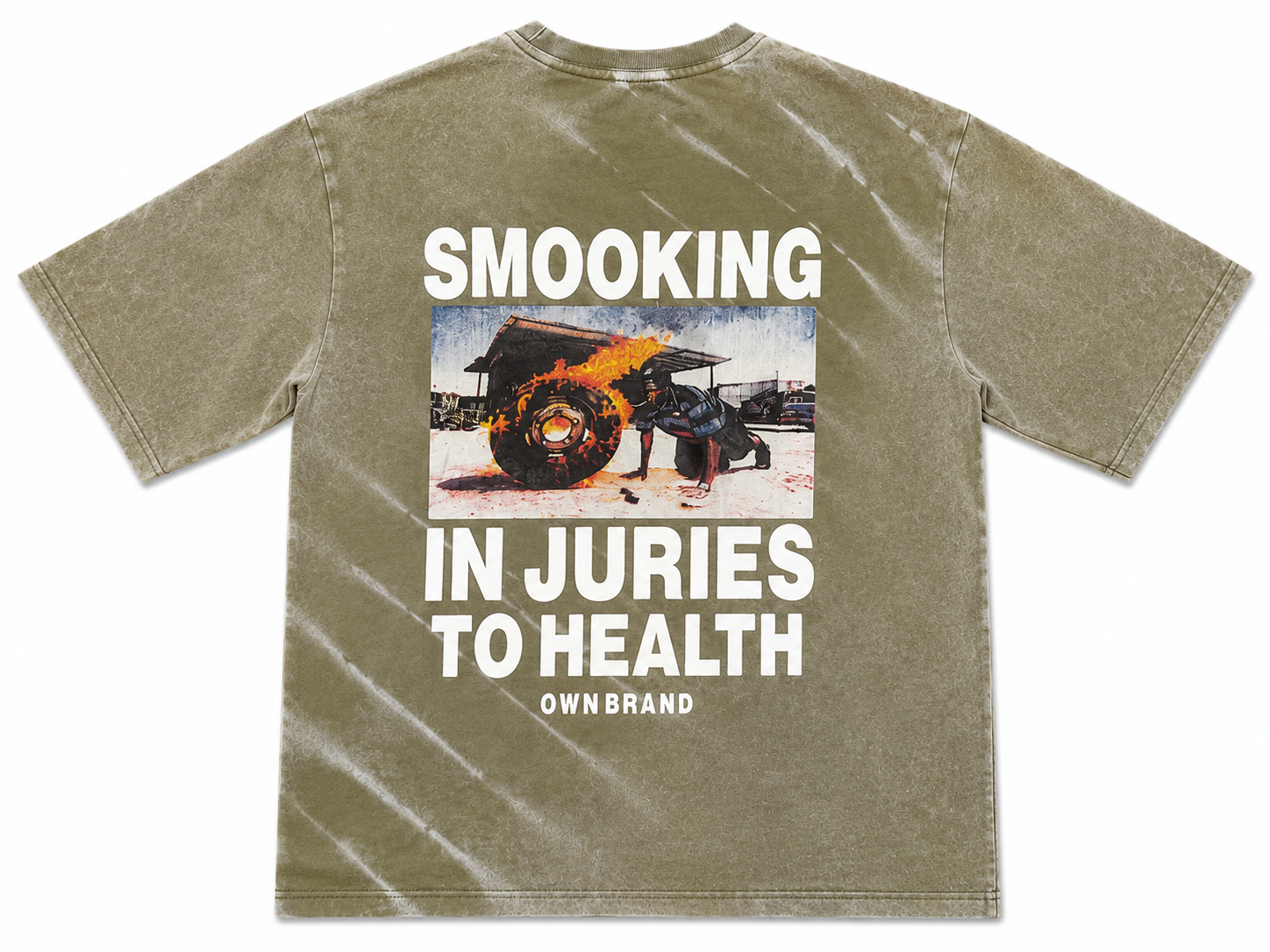 Smooking Graphic Tee - Olive Tie-Dye