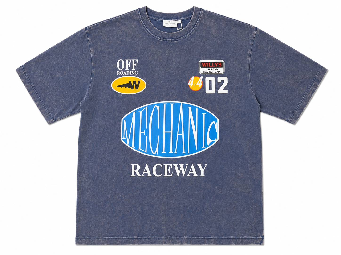 Mechanic Raceway Graphic Tee - Blue Grey