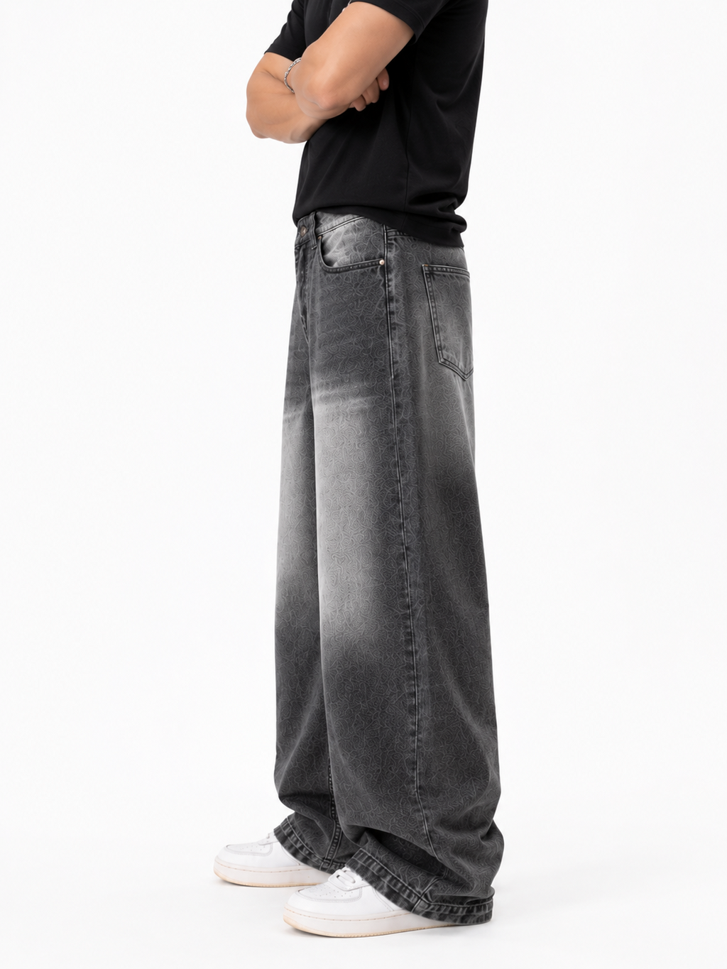 Ice Wash Oversized Denim