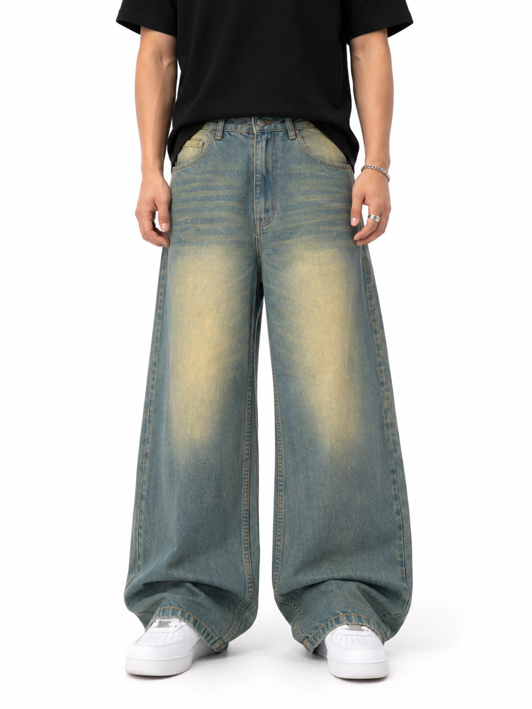 Vintage Olive Wide Denim