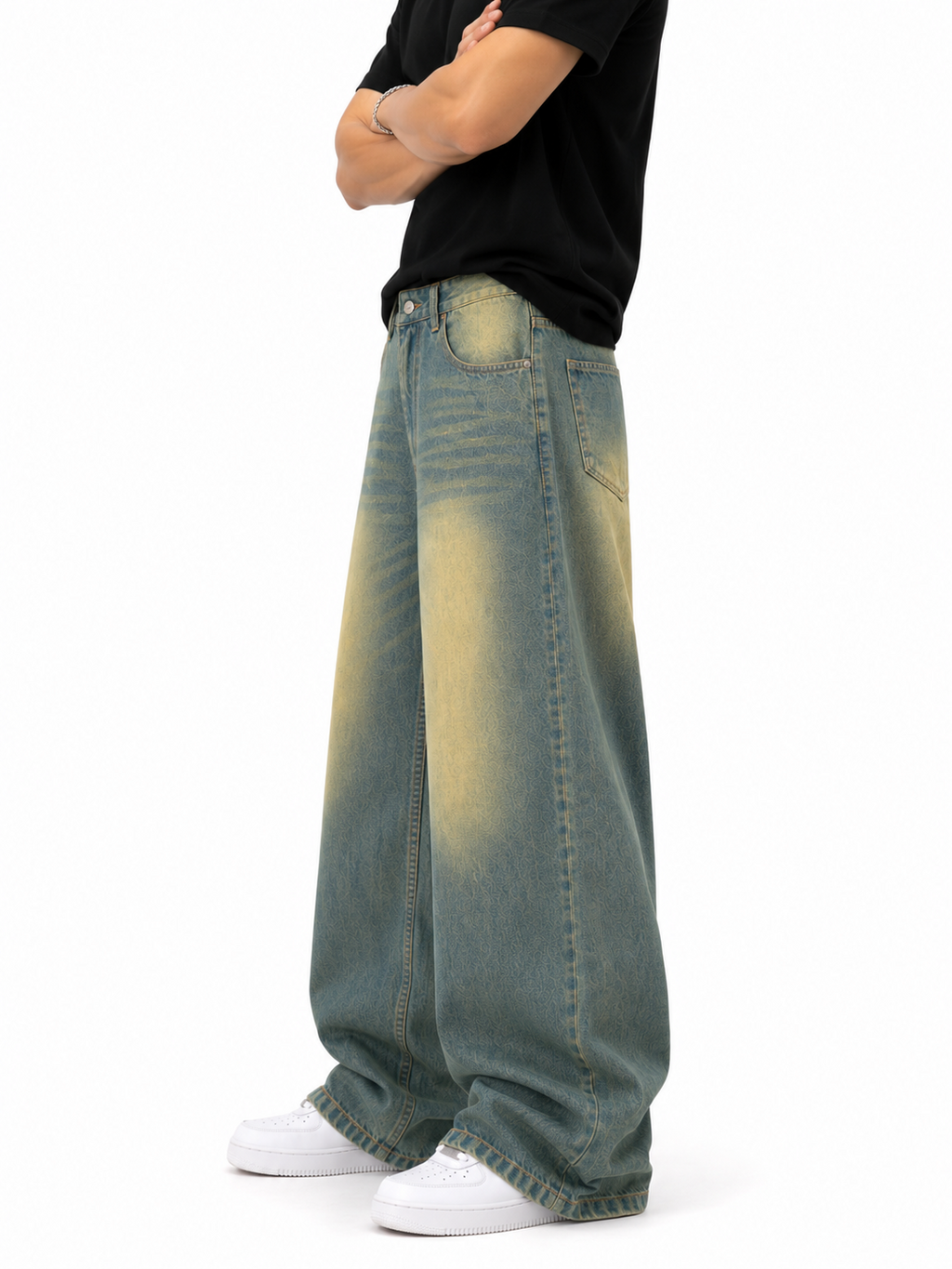 Vintage Olive Wide Denim