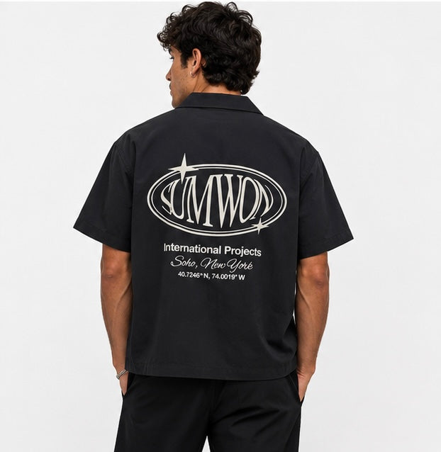Oval Logo Graphic Camp Shirt